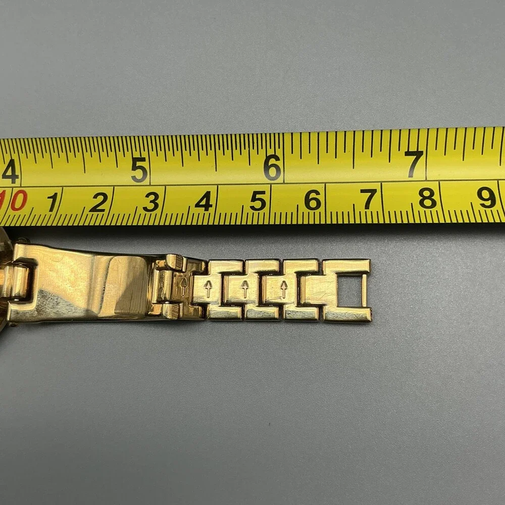 Anne Klein Womens Watch 34mm Cream Dial Gold Tone Inlay AK/2512 New Battery 6.5